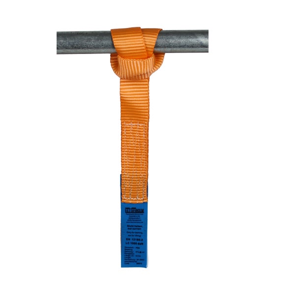 Trutzholm Zurrschlaufe aus Polyester mit Etikett und Metallrohr