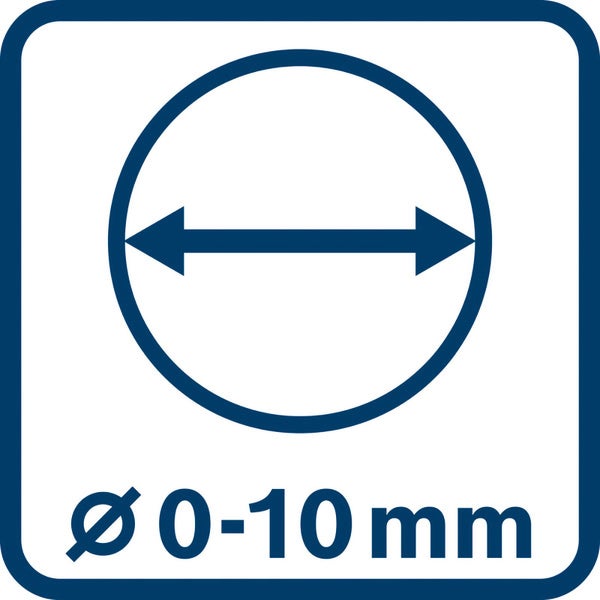 Symbol für Durchmesser von 0 bis 10 Millimeter