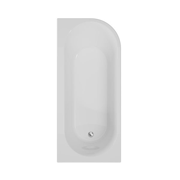 Rechteckige Badewanne mit abgerundetem Ende