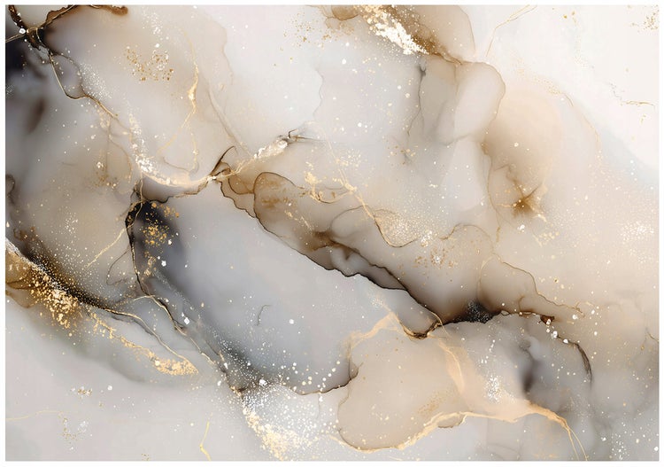 Abstrakte Kunst mit Marmorierung und goldenen Akzenten