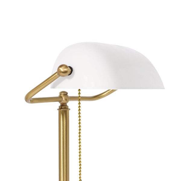 Tischleuchte mit Schirm und Zugschalter