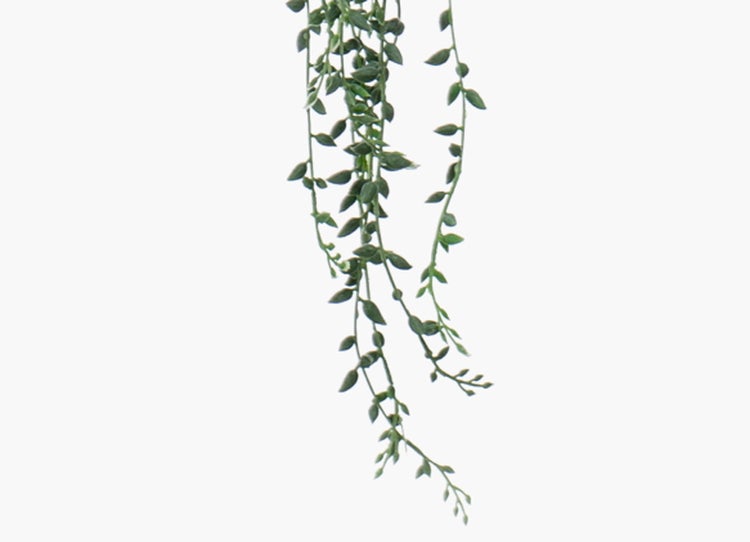 Künstliche Dahlie in Pink mit grünem Stiel und Blättern.