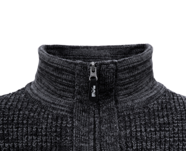 JOB Strickjacke GERA mit Fellfutter schieferschwarz Gr. M