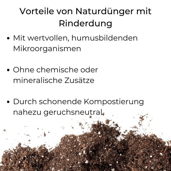 Naturdünger mit Rinderdung 12,5 Kg Pellets Biodünger organischer Langzeit Dünger Garten Gemüsedünger Tomatendünger Beerendünger Bodenaktivator