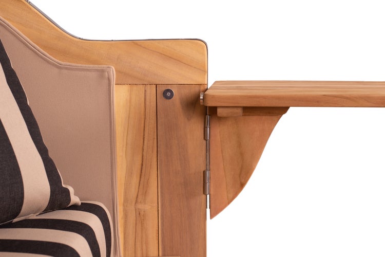 Strandkorb Westerland Teak Bullauge PE grey Dessin 581
