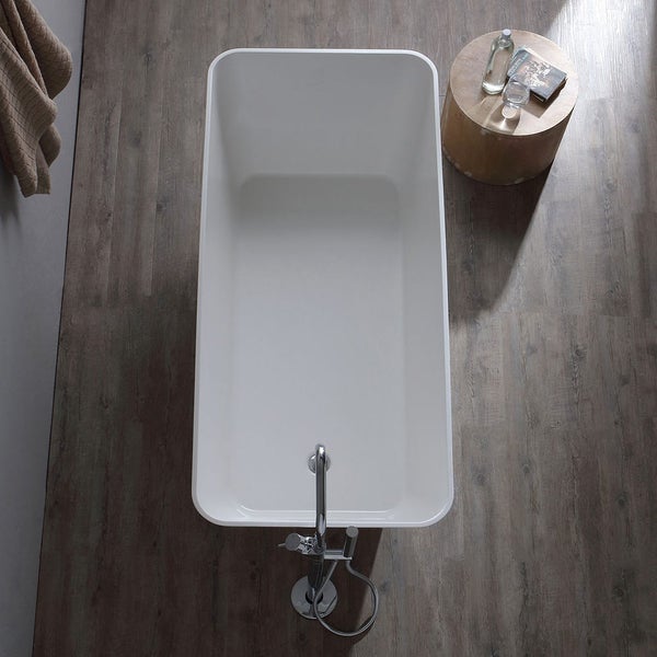 Freistehende rechteckige Badewanne aus Mineralguss | Paola