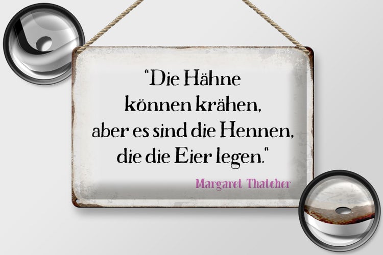Blechschild Spruch 30x20cm Hähne können krähen aber es sind