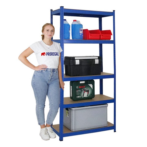 PROREGAL Schwerlastregal Ragnar HxBxT 180 x 90 x 40 cm Fachlast 175 kg Blau