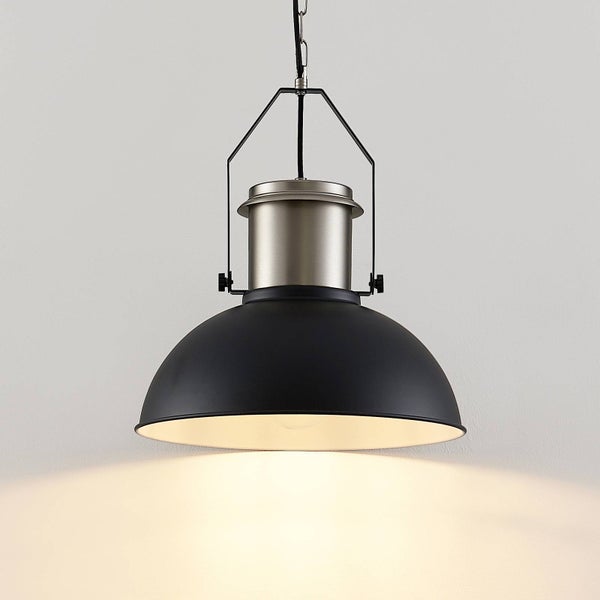 Lindby Pendelleuchte Freitjof (Vintage, Industriell) in Schwarz aus Metall (1 flammig E27) - Deckenlampe Esstischlampe Hängelampe Hängeleuchte Wohnzimmerleuchte