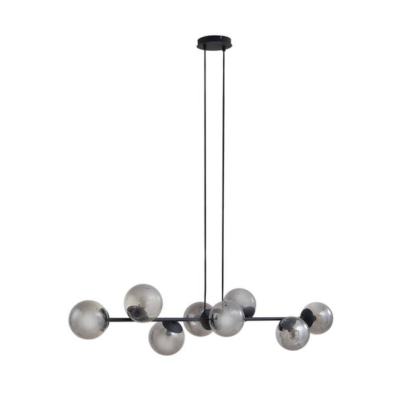 Pendelleuchte mit mehreren Glaskugeln an einer Stange