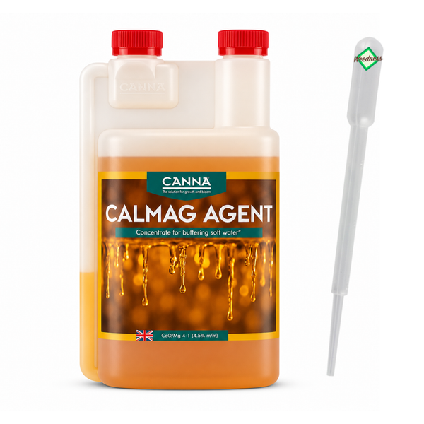 Canna Calmag Agent Dünger Konzentrat für weiches Wasser in einer Flasche mit Dosierpipette zur Pflanzenpflege