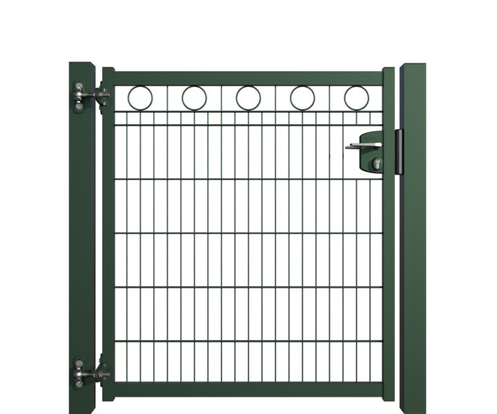 Gartentor aus Metall mit Griff und Schloss
