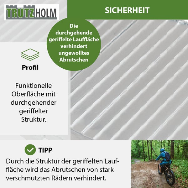 TRUTZHOLM 1 x Alu Auffahrrampe 205 cm 340 kg Tragkraft klappbar rutschhemmend gerillt Verladerampe