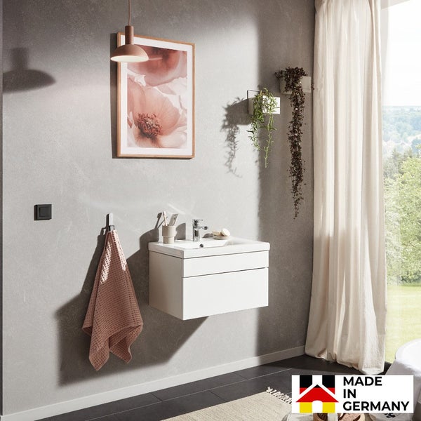 Home Deluxe - Badmöbel-Set - WANGEROOGE weiß - Small - inkl. Waschbecken und komplettem Zubehör - Größe Waschbecken: ca. 60 cm I Badezimmermöbel Waschtisch Badmöbelset