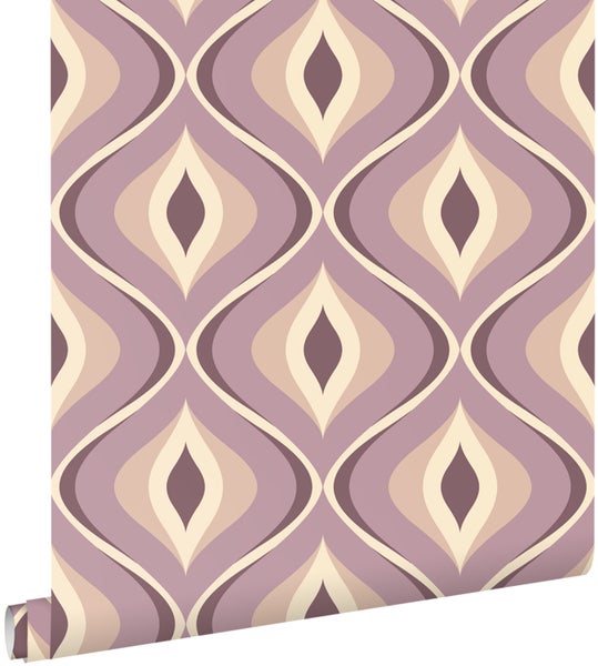 ESTAhome Tapete Retro-Ornamente Violett - 50 x 900 cm - 130988