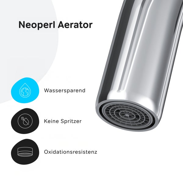 Neoperl Perlator mit den Merkmalen: Wassersparend, keine Spritzer und Oxidationsresistenz