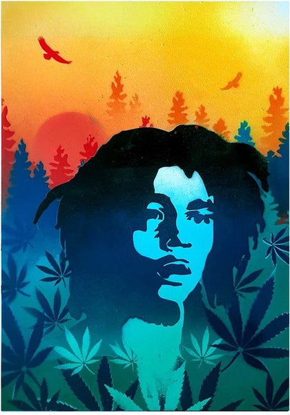 Bob Marley Schablone - 2 Schichten Kunststoff A3 Schablone