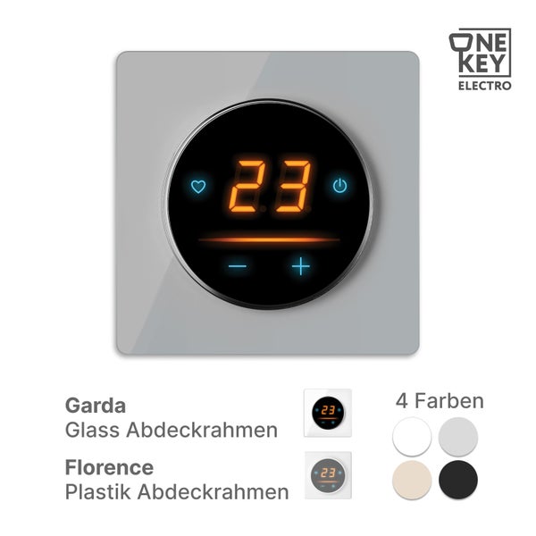 One Key Electro Garda Glas Abdeckrahmen mit Digitalanzeige