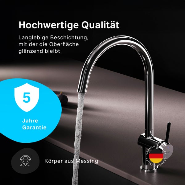 Küchenarmatur mit Garantie und Messingkörper