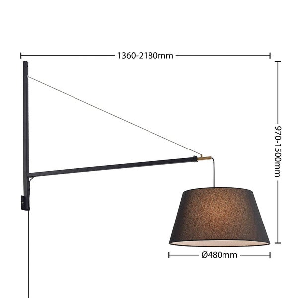 Wandleuchte mit Stoffschirm