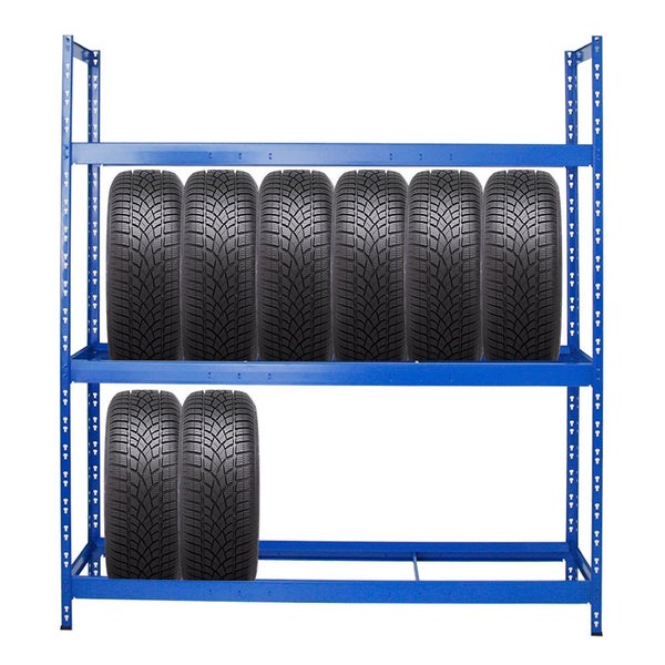 PROREGAL Reifenregal Tiger XL HxBxT 200 x 180 x 45 cm bis zu 21 Reifen auf 3 Ebenen Blau