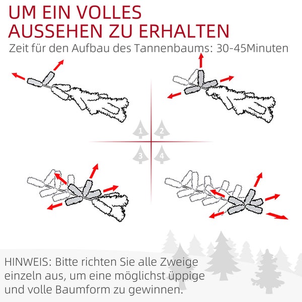 HOMCOM Weihnachtsbaum, Ø102 x 180H cm, PVC, Grün