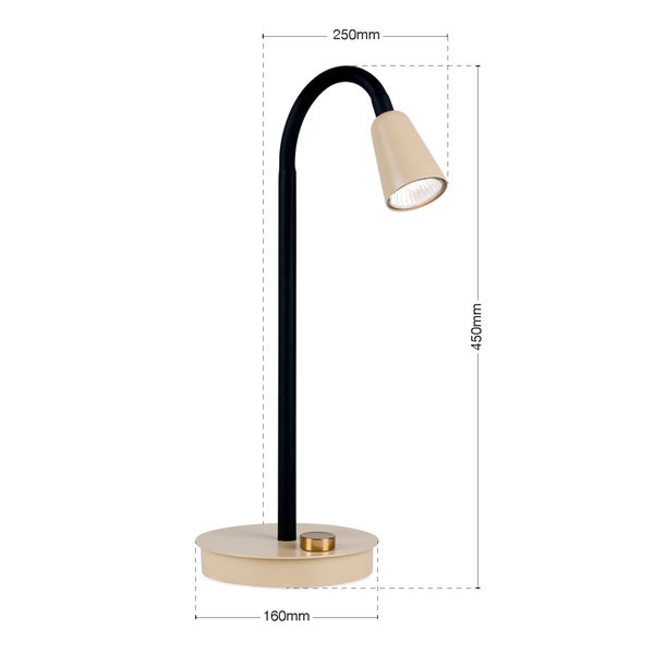 Schreibtischleuchte mit Abmessungen