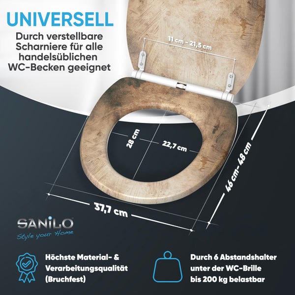 WC-Sitz mit Absenkautomatik & Top Fix Canvas