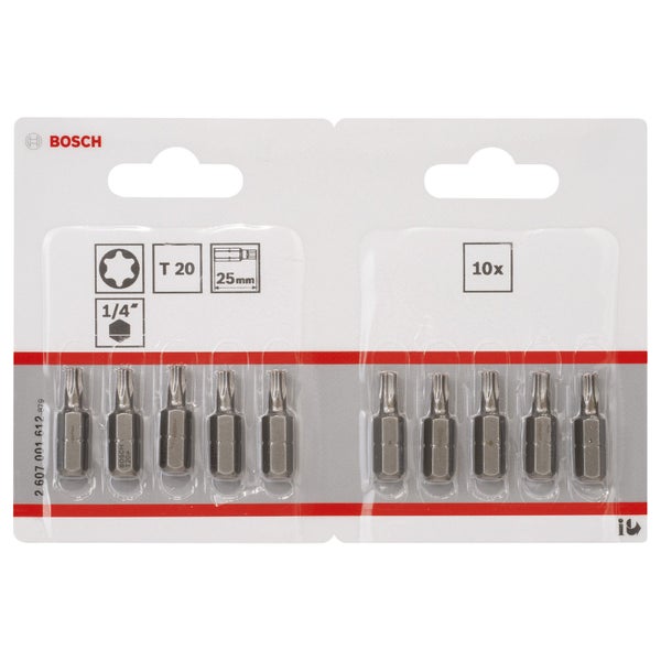 Bosch 10x Schrauberbit Extra-Hart, T20, 25 mm - 2607001612