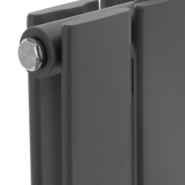 ML-Design Paneelheizkörper Doppellagig 1600x300 mm Anthrazit Mittelanschluss Wandanschlussgarnitur Eckform Multiblock Thermostat Design Badheizkörper Vertikal Designheizkörper Flachheizkörper Heizung