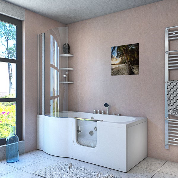 Seniorendusche und  Wanne mit Whirlpool S12D-TH-WP-R-EC 85x170 cm