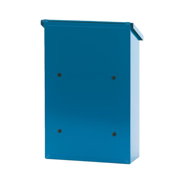 PROREGAL Wandbriefkasten Toledon Mit Schrägdach & Zylinderschloß HxBxT 40 x 27 x 12 cm Einwurföffnung 25 x 4 cm Blau