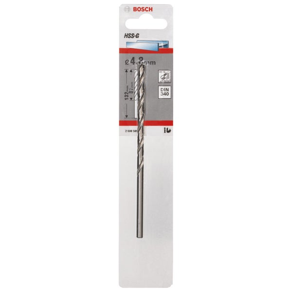 Bosch 1x Metallbohrer HSS-G DIN 340 4,8 x 87 x 132 mm - 2608595682