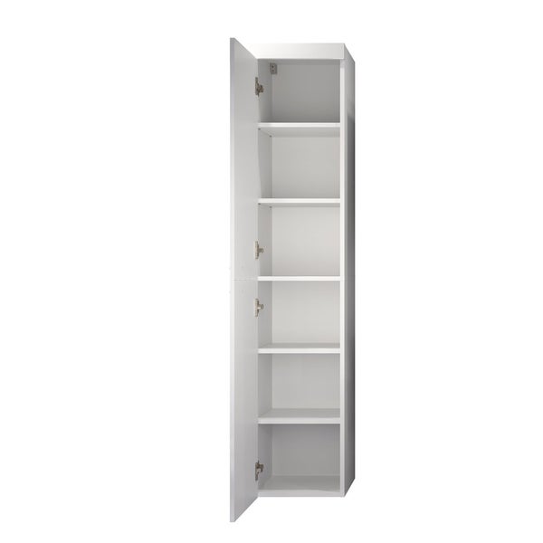 Devon Bad Hochschrank 2 Türen weiß, weiß Hochglanz. 35 X 33 X 170 cm