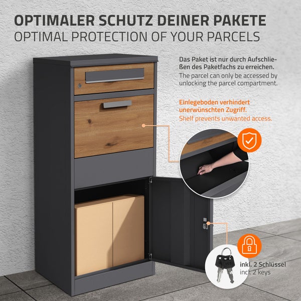 Paketbox mit zwei Schlüsseln