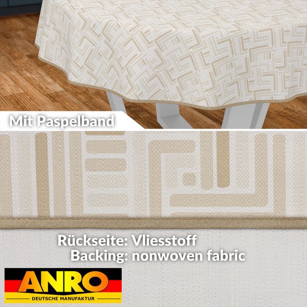 Tischdecke mit Paspelband und Vliesstoff Rückseite