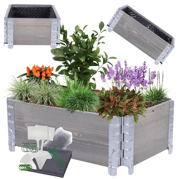 Hochbeetkisten GuardBox HxBxT 20x60x40 cm 1 Ebeneinkl. Luftpolsterfolie Grau