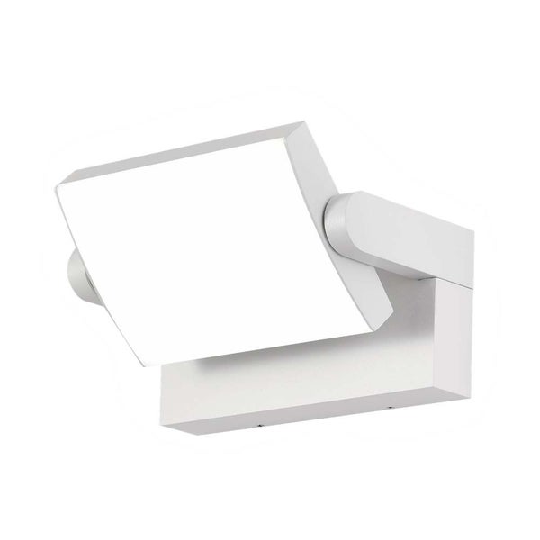 Weiße Wandleuchte mit quadratischem Leuchtkörper