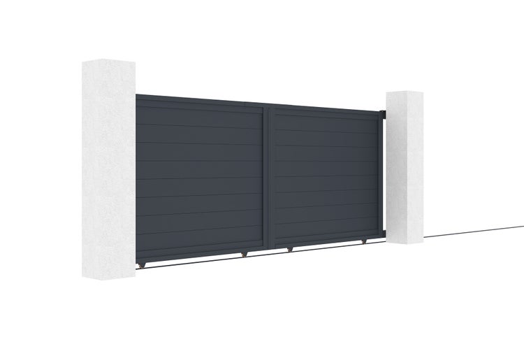 Schiebetor aus aluminium 3,5m EIGER H.160cm grau
