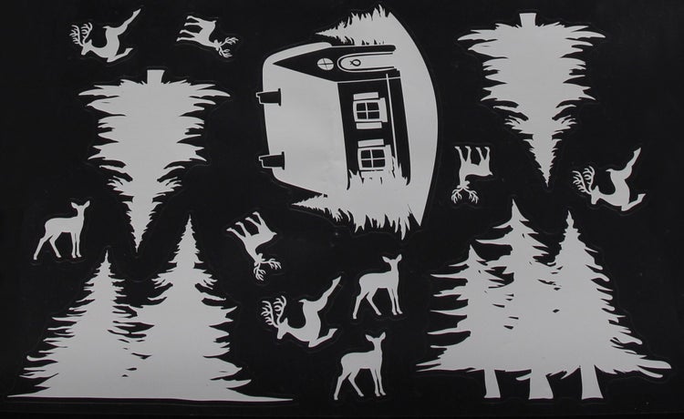 FRANK FLECHTWAREN | Fenstersticker Merry Christmas, 33er Set, 3 Blätter, je Blatt 30 x 40 cm, KUNSTSTOFF