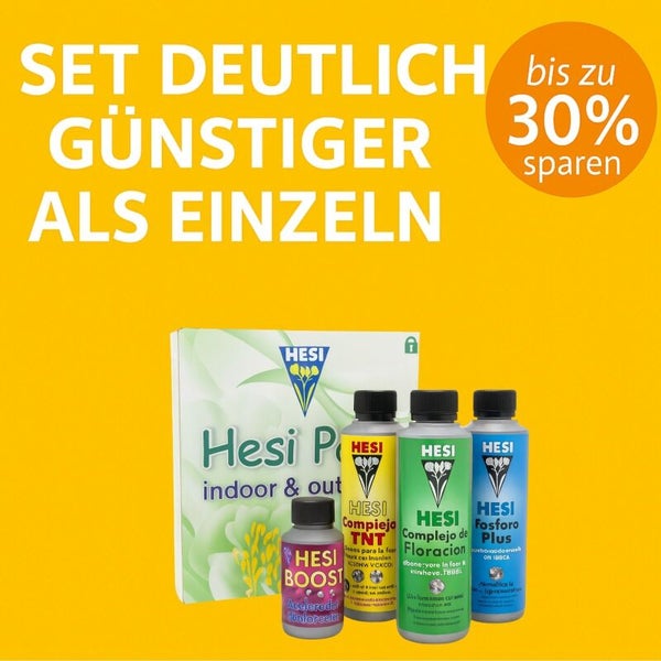 Hesi Düngerset für Zimmer- und Gartenpflanzen mit TNT Complex, Blüh Complex, Phosphor Plus und Boost mit einem Preisvorteil von bis zu 30 Prozent.