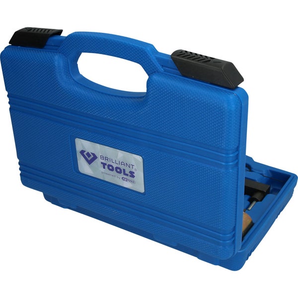 Werkzeugsatz im blauen Kunststoffkoffer