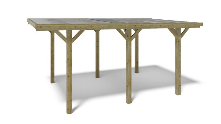 Carport Garagendach 3,04x5,12 m - 15,56 m2 - PVC-Abdeckung 