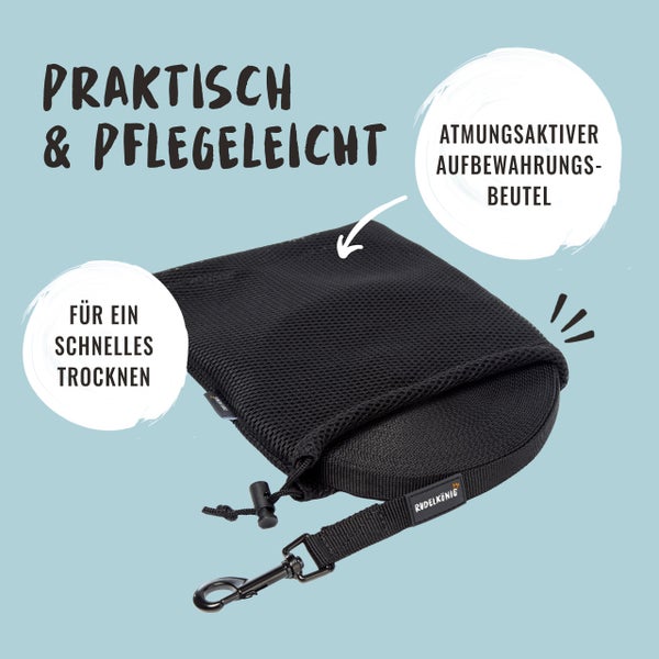 Hundeleine mit atmungsaktivem Aufbewahrungsbeutel