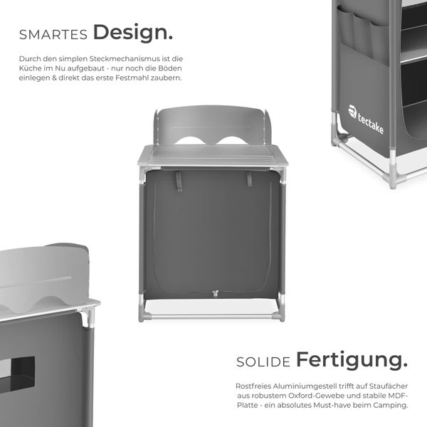 Tectake Campingküche mit Aluminiumgestell und Oxford-Gewebe