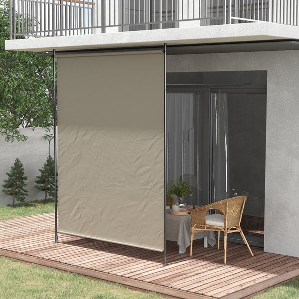 Outsunny Senkrechtmarkise, Vertikalmarkise, 200 x 215-305 cm, Alu, Sand