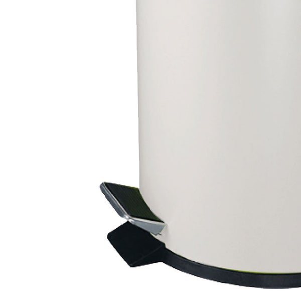 PROREGAL Runder Tretabfallsammler Mit Herausnehmbaren Kunststoff Inneneimer 5 Liter HxBxT 28,4 x 24,5 x 20 cm Weiß