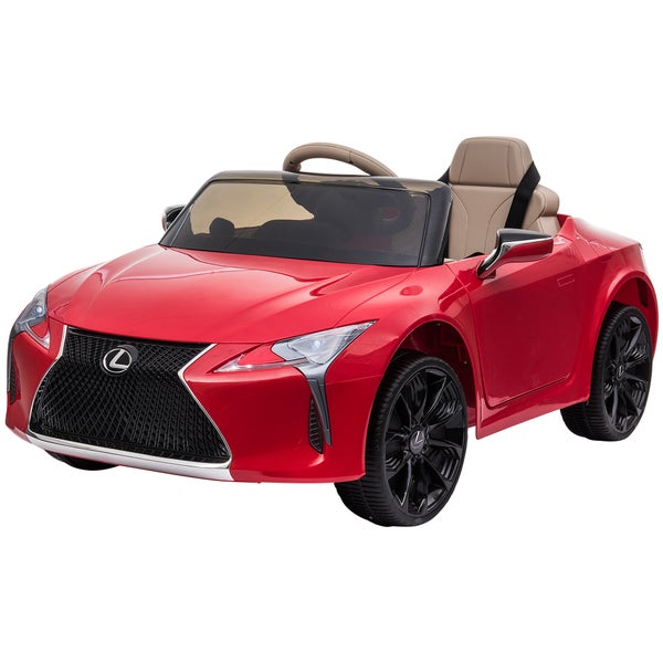 HOMCOM Kinderauto, Aufsitz-Lexus, LC500, für 3-6 Jahre, mit  2,4G Fernsteuerung, MP3/USB, 106 x 43 x 44 cm, Kunststoff, Metall, Rot