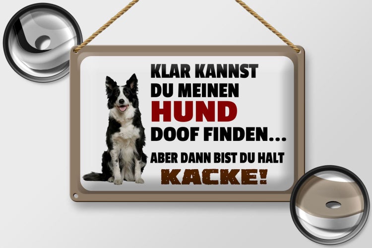 Blechschild Spruch 30x20cm klar kannst du Hund doof finden
