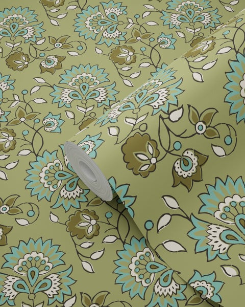 Eine Rolle Tapete mit floralem Muster